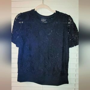 Womens Black Lace blouse. Size Medium